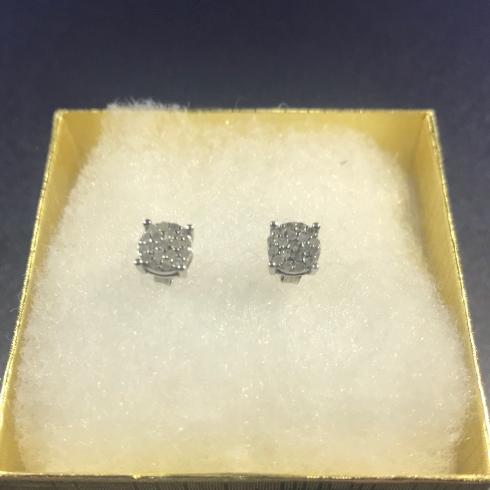 Diamond Pave Earring Studs stainless steel